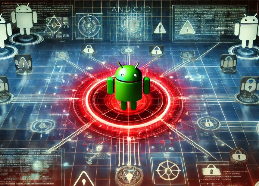 A hacked Android device symbolizing a cyber attack