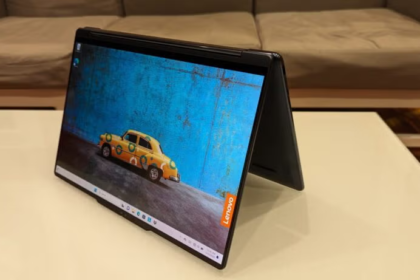 Lenovo's new solar-powered laptop showcased at MWC 2025, capable of recharging in just 20 minutes of sunlight.