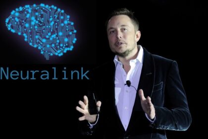 Elon Musk speaks at a Neuralink event