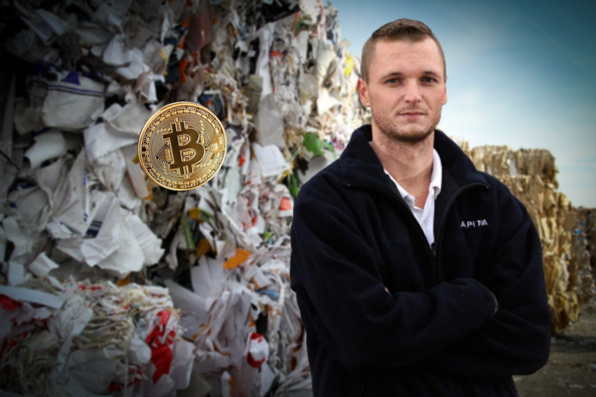 British engineer James Howells stands in front of a landfill where he hopes to recover a lost hard drive containing Bitcoin worth millions
