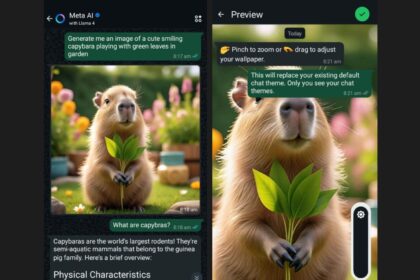 Capybara-themed AI-generated image used as WhatsApp chat background in Capybara Mode