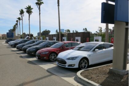 Tesla Cars on Road