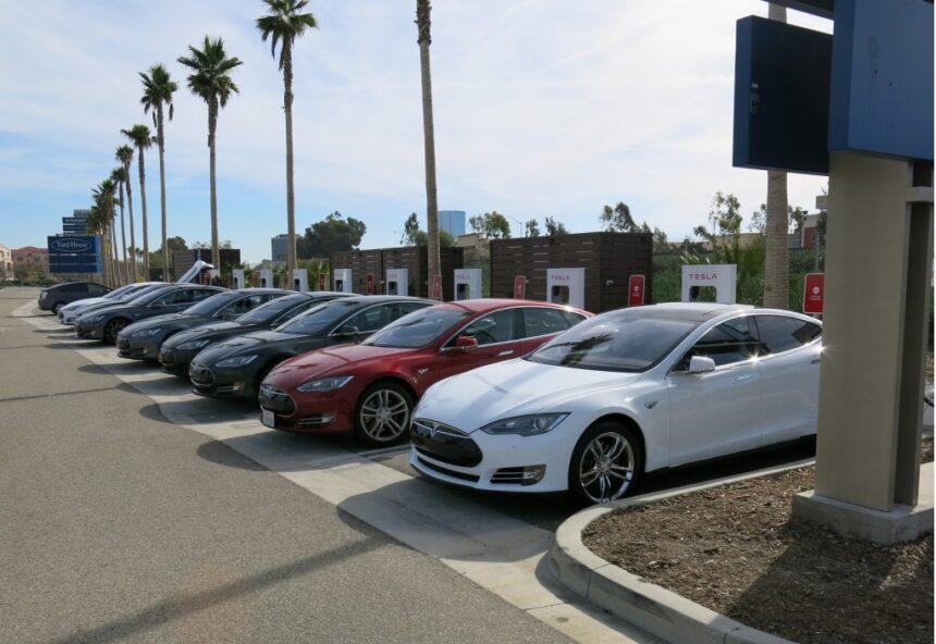 Tesla Cars on Road